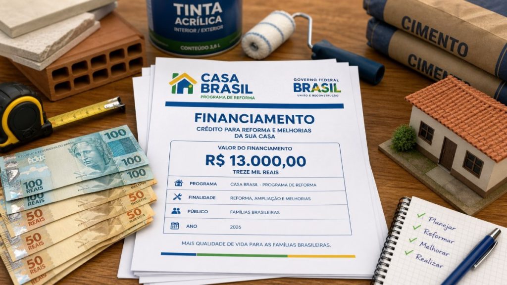 Reforma Casa Brasil amplia financiamento para famílias até R$ 13 mil
