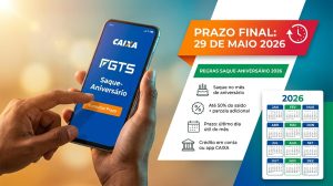 Saque-aniversário FGTS: prazo vai até 29 de maio