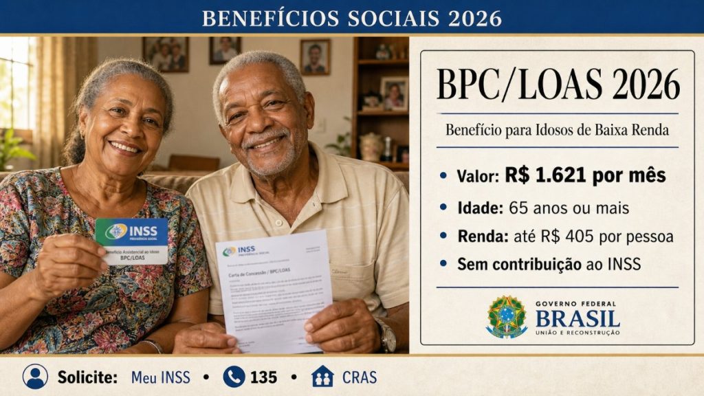 Benefício para idosos: como solicitar até R$ 1.621 em 2026