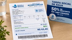 Tarifa Social de Água garante desconto de 50% em 1.887 cidades