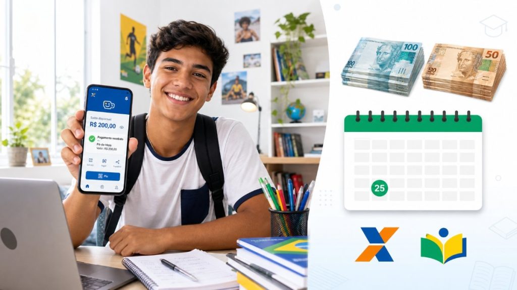 Pé-de-Meia maio: pagamentos de R$ 200 e R$ 225 começam no dia 25