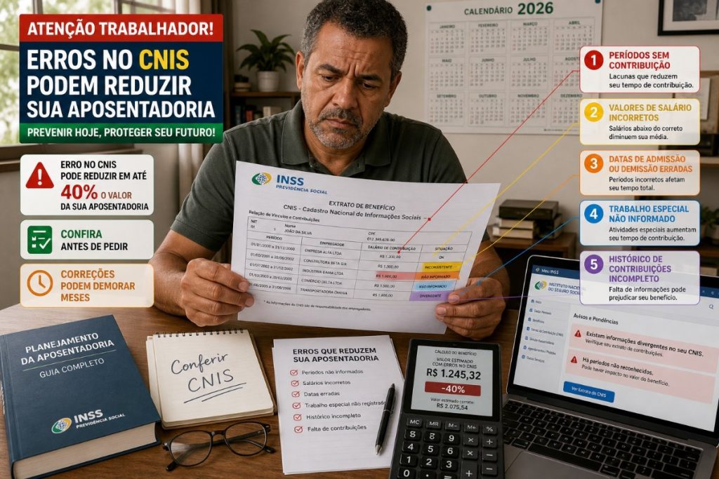 Antes de pedir, evite prejuízo no INSS: confira o erro que reduz a aposentadoria
