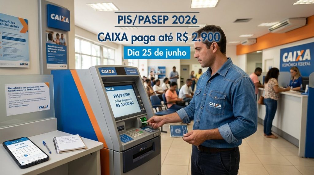 Depósitos PIS/Pasep: CAIXA paga R$ 2.900 no dia 25 de junho
