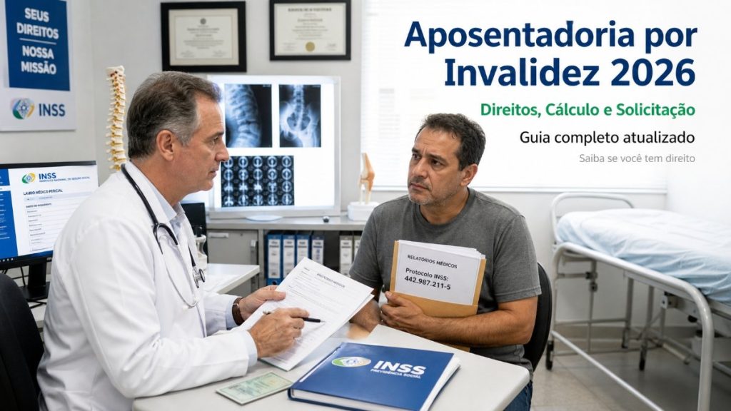 Aposentadoria por invalidez 2026: quem tem direito, cálculo e como solicitar