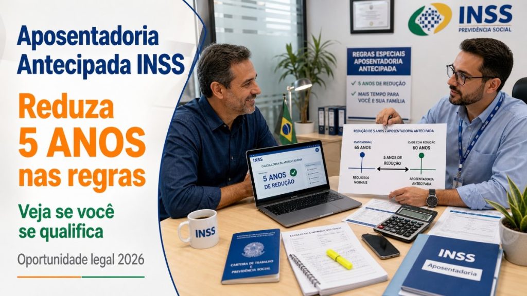 Aposentadoria antecipada INSS: reduza 5 anos nas regras