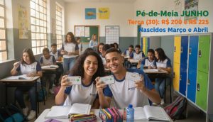 Pé-de-Meia junho: pagamentos de R$ 200 e R$ 225 nesta terça (30) para nascidos em março e abril