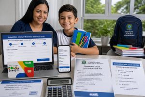 Auxílio material escolar 2026: cadastro e regras