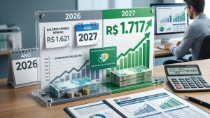 INSS 2027 salário mínimo: projeção indica piso de R$ 1.717