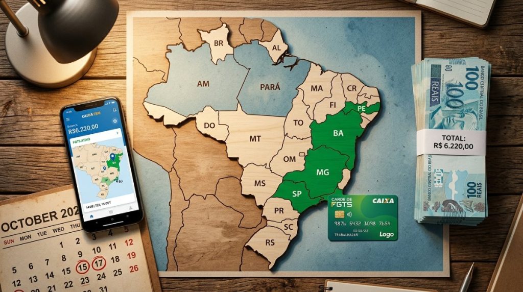 Saque FGTS 6220: prazos e quem tem direito em SP, MG, RJ, PE e BA