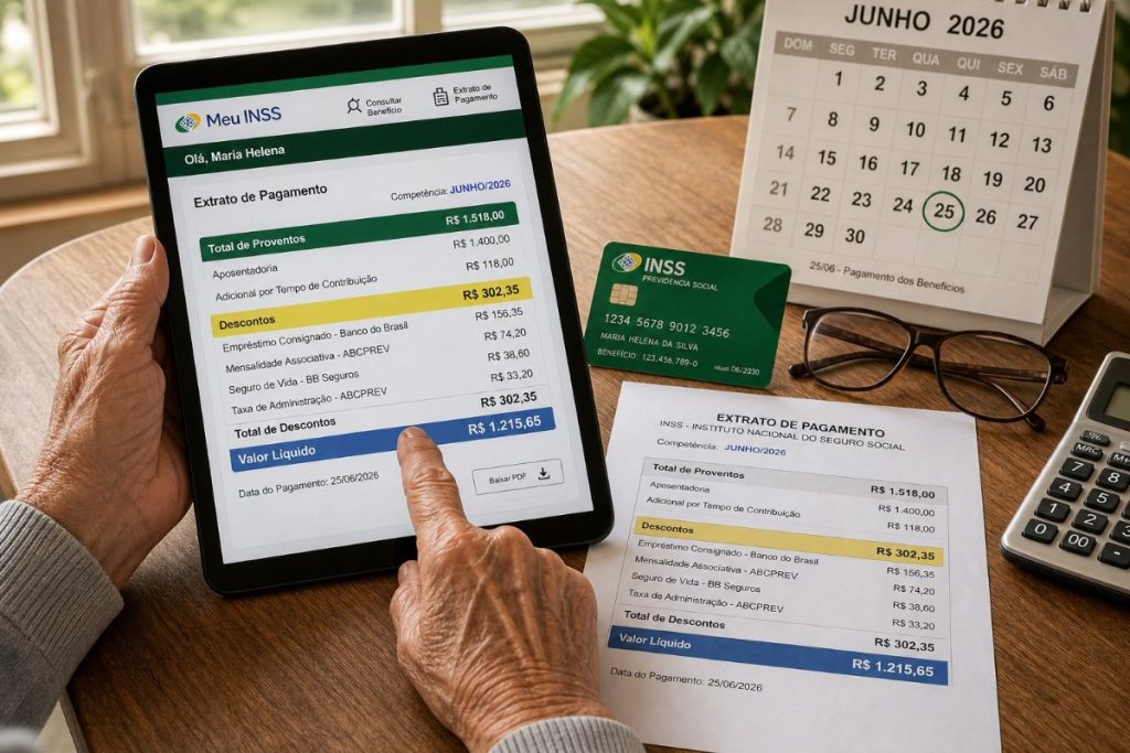 Extrato INSS junho: consulta liberada e como verificar descontos