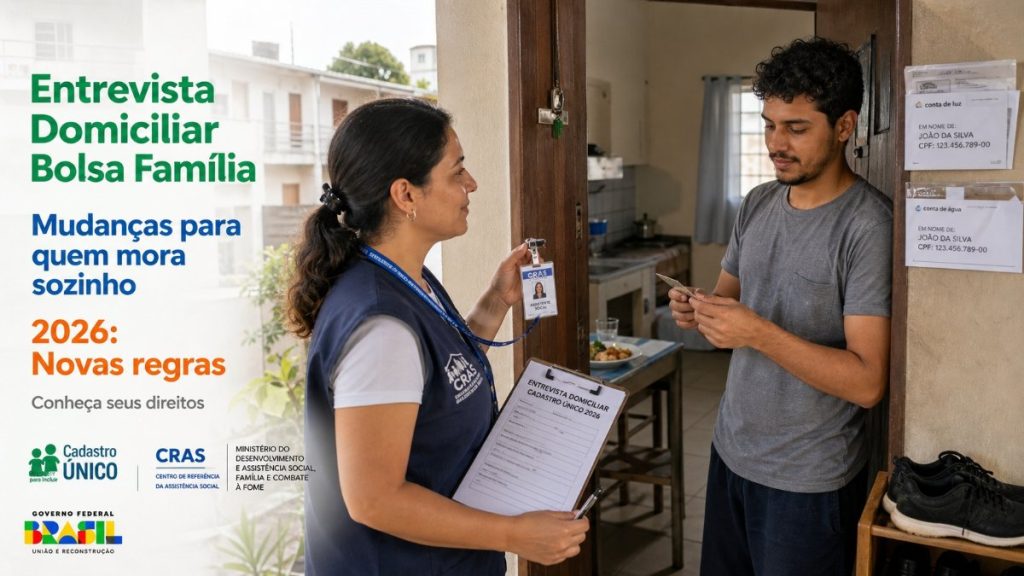 Entrevista domiciliar Bolsa Família: o que muda para quem mora sozinho em 2026